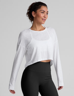white long sleeve top