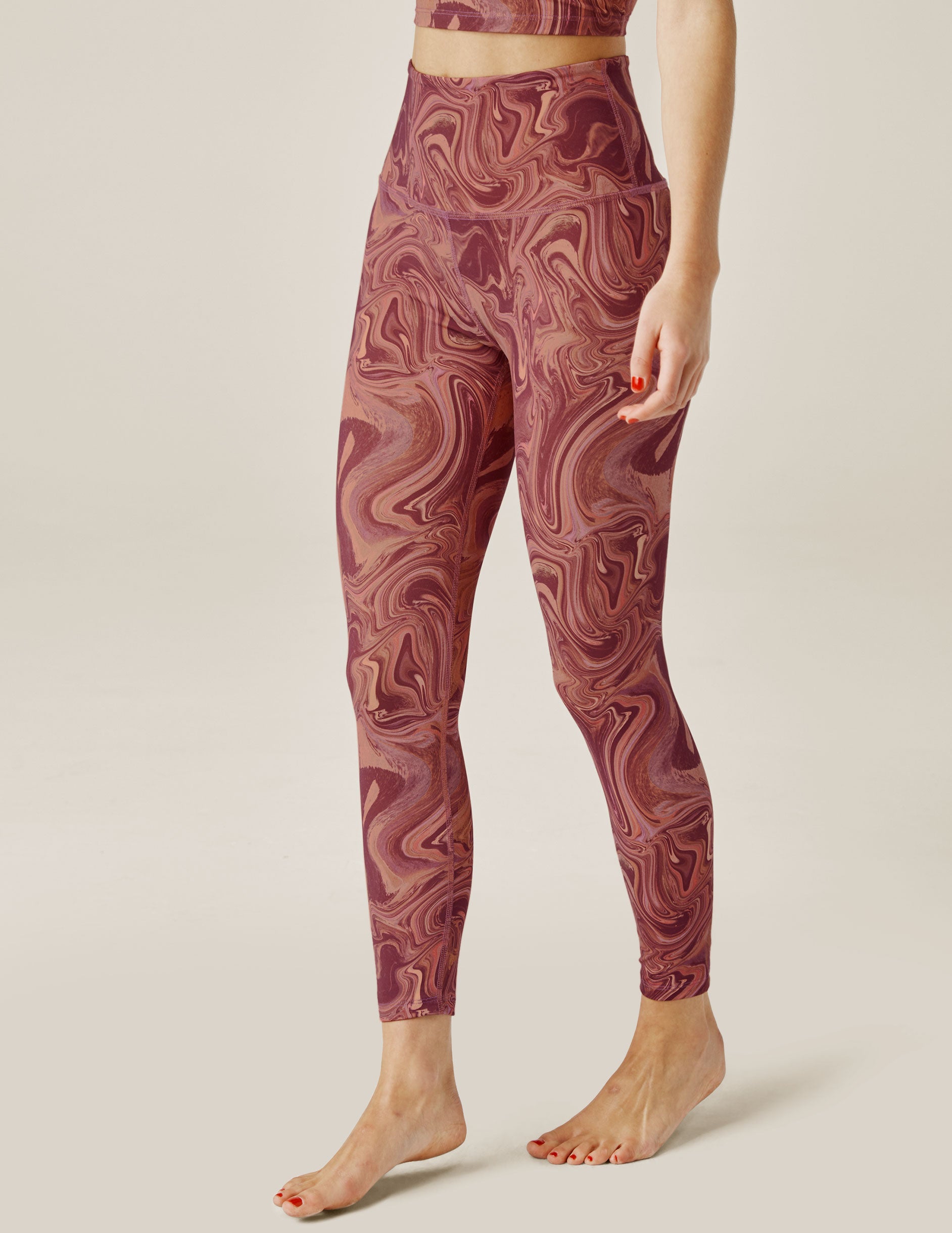 Beyond Yoga Lux High Waisted Midi Legging Matte Light Gold Foil FC3243 -  Free Shipping at Largo Drive