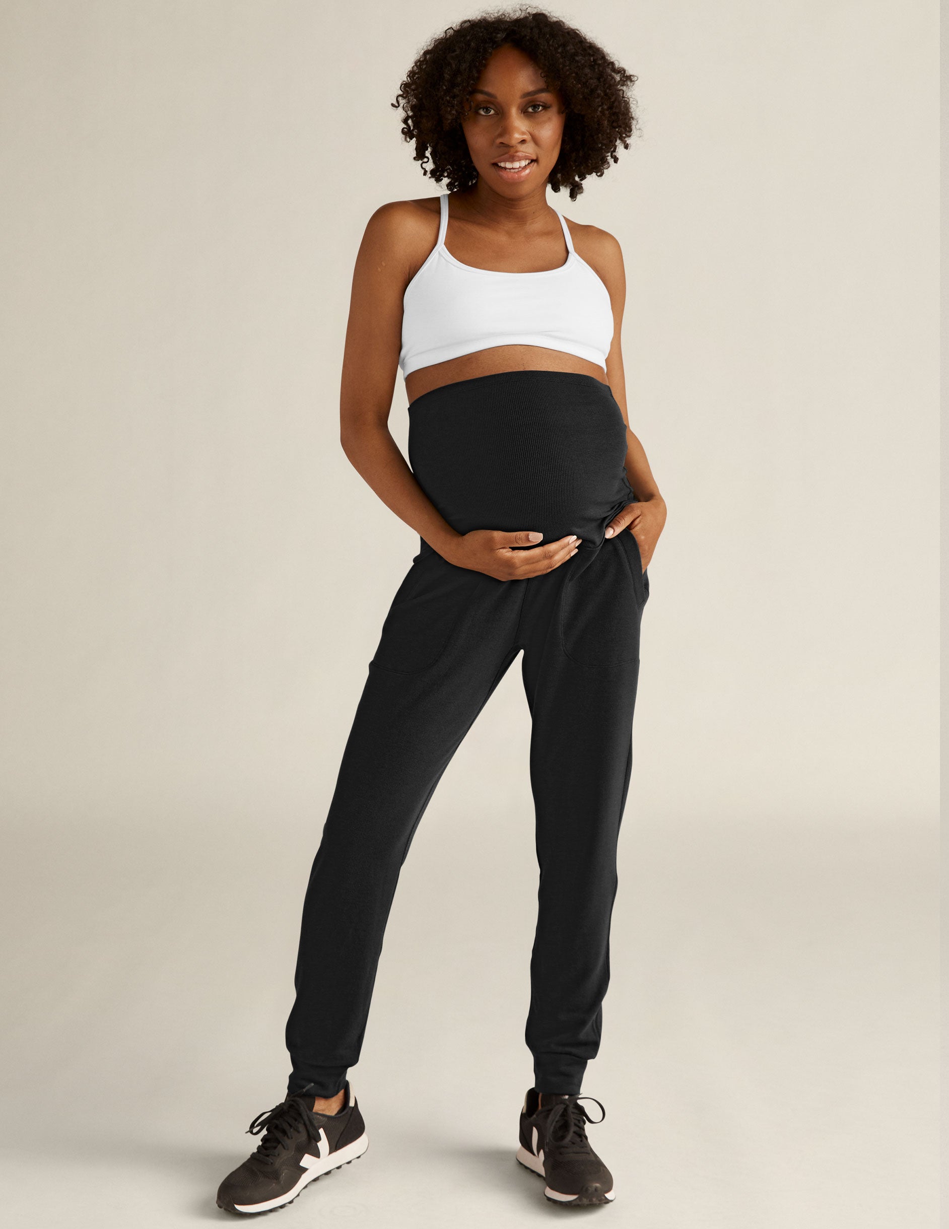 Black Maternity Sweatpant with Pockets