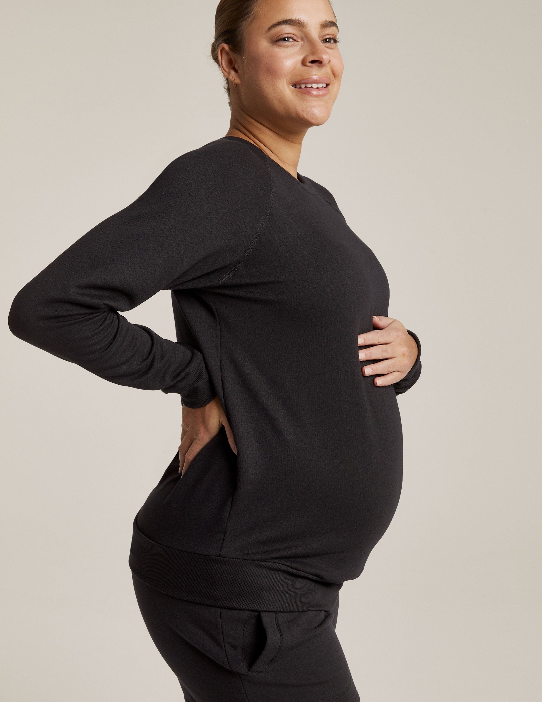 black maternity pullover