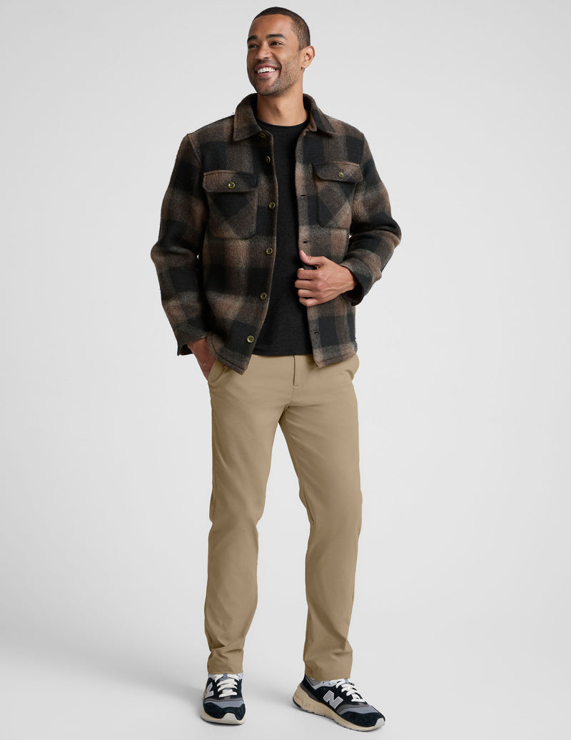 Plaid Wool Blend Men's Shirt Jacket