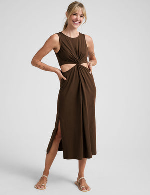Beyond Yoga Around the World Front Twist Dress | Espresso / L Beyond Yoga Around the World Front Twist Dress | Espresso / L
