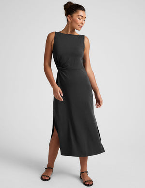 Beyond Yoga Rotation Side Twist Midi Dress | Black / S Beyond Yoga Rotation Side Twist Midi Dress | Black / S