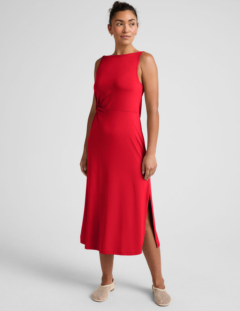 Rotation Side Twist Midi Dress