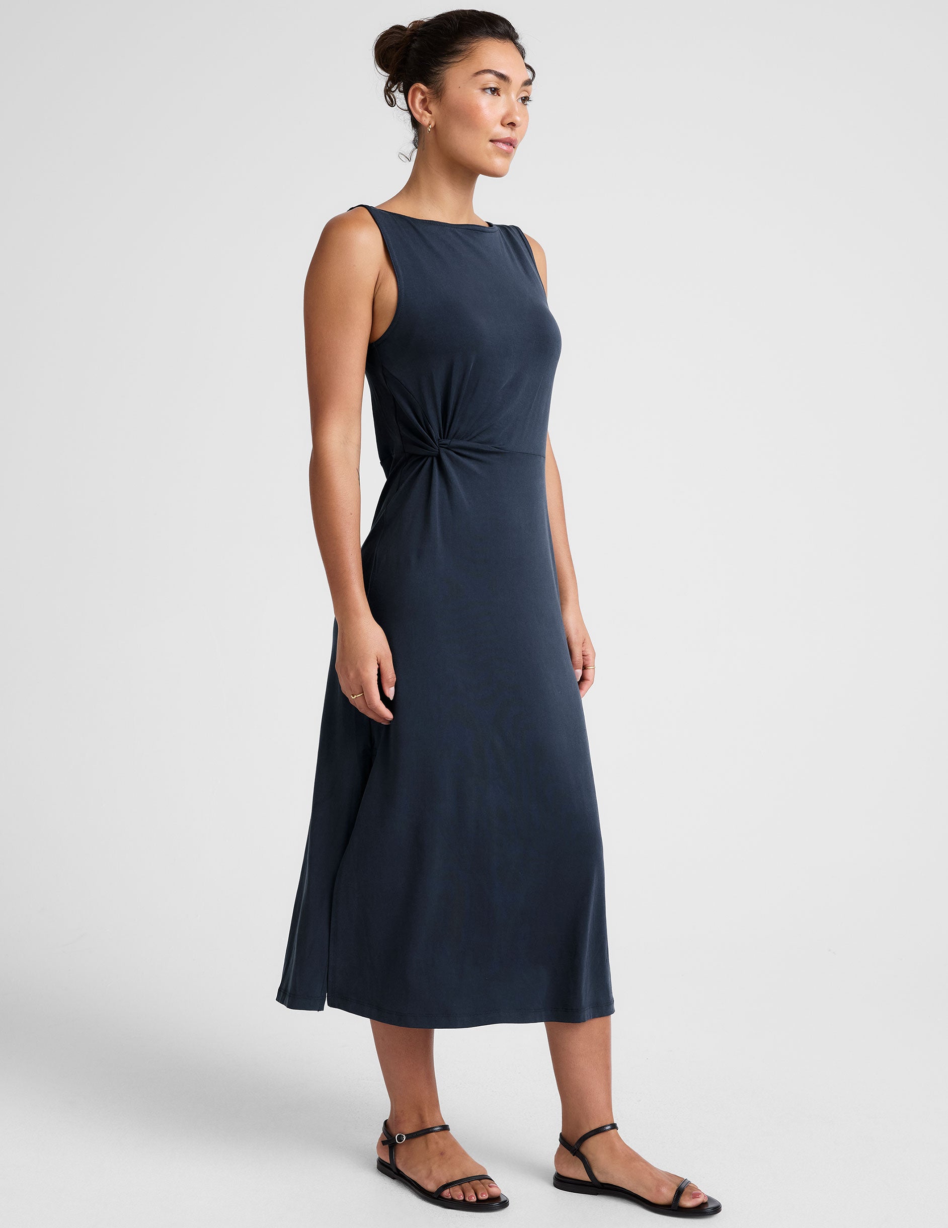 Rotation Side Twist Midi Dress
