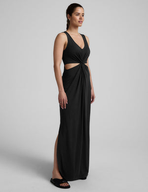 Beyond Yoga Women's Maxi Around The World Front Twist Dress Black / L Beyond Yoga Women's Maxi Around The World Front Twist Dress Black / L