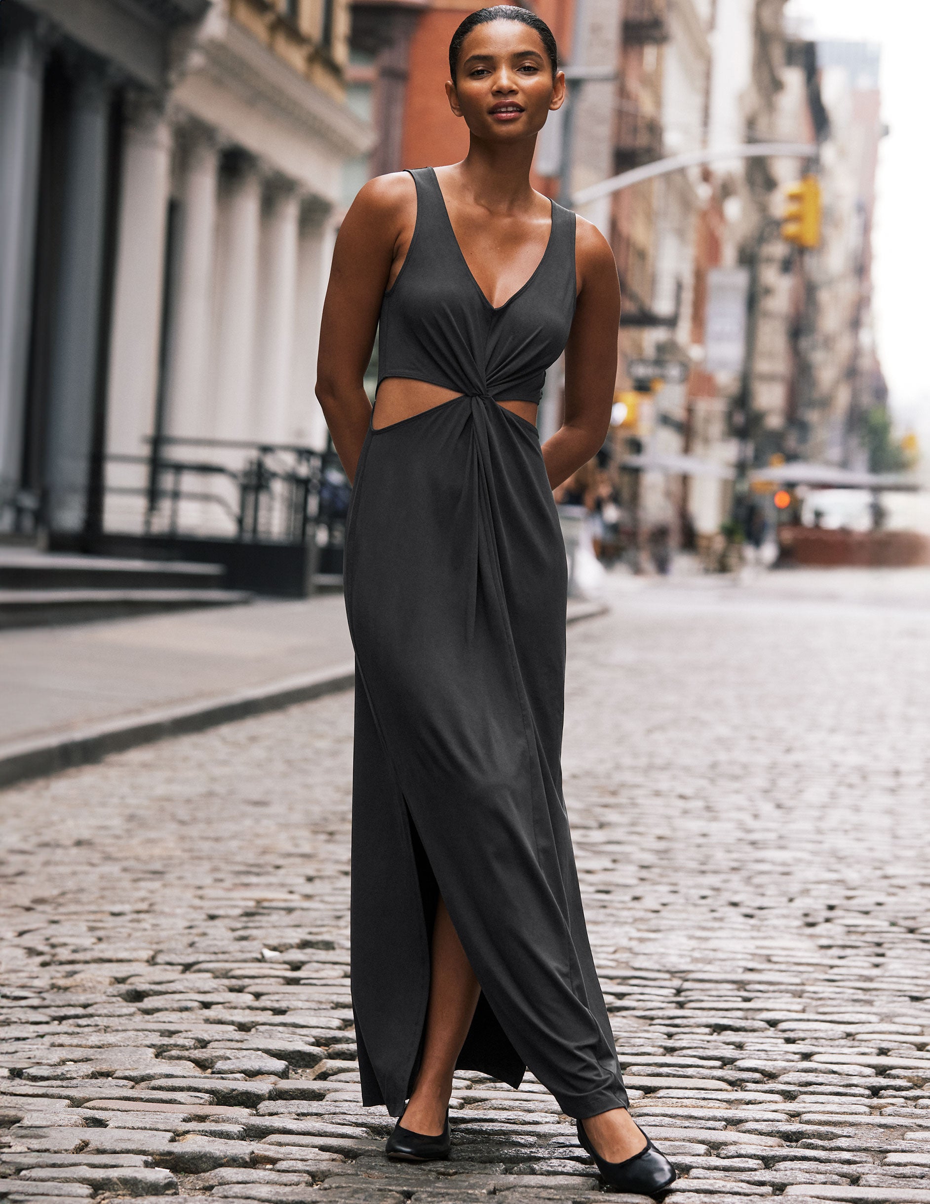 Around The World Front Twist Maxi Dress