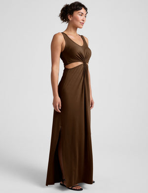 Beyond Yoga Maxi Around The World Front Twist Dress | Espresso / S Beyond Yoga Maxi Around The World Front Twist Dress | Espresso / S