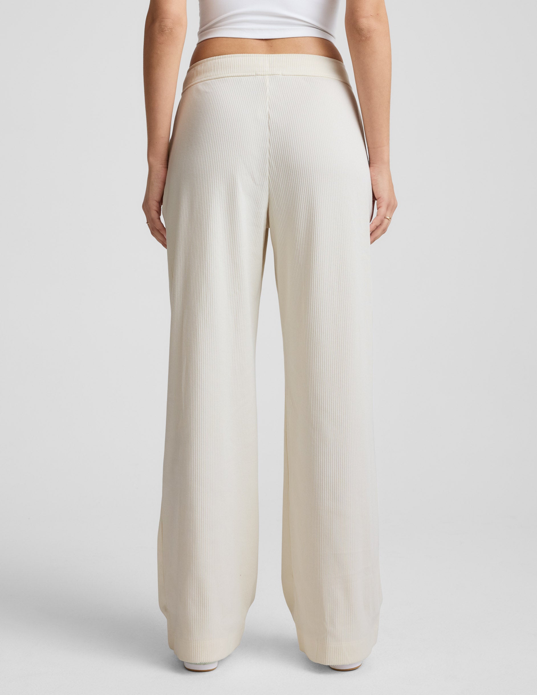 Wide Leg Drawstring Corduroy Pants - Off White | Beyond Yoga