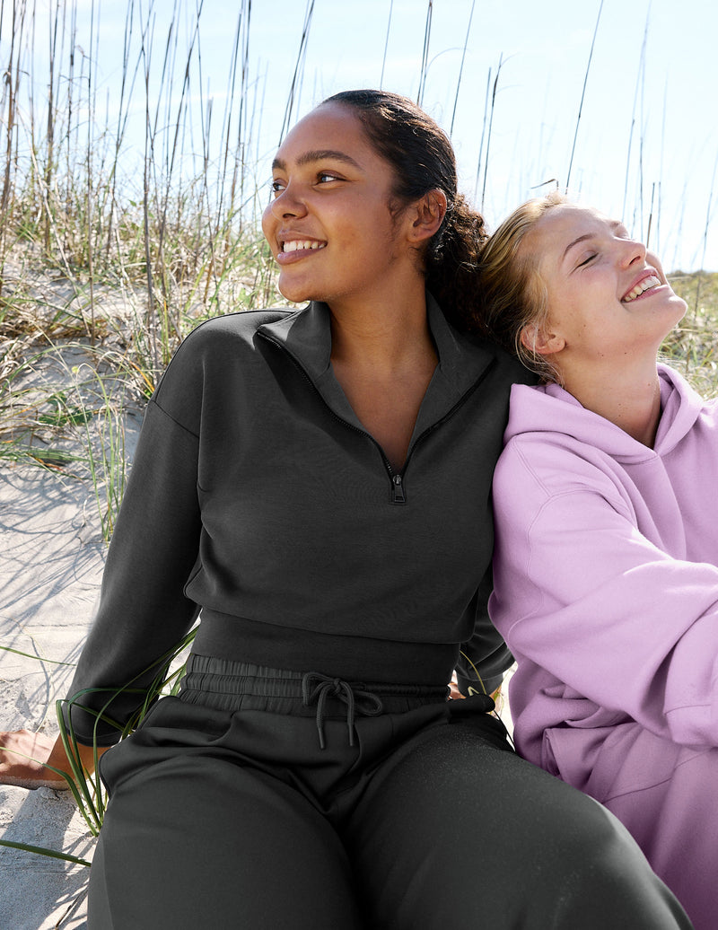 Luxe Sandwash Half Zip Pullover