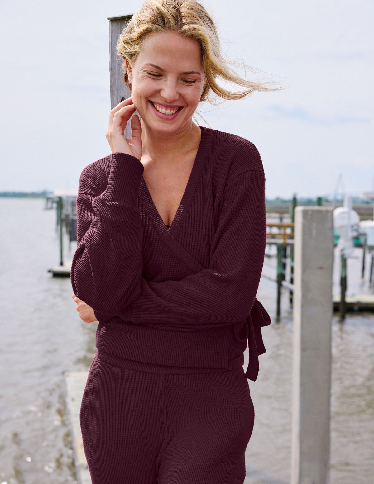 Rest Day Waffle Wrap Pullover | Beyond Yoga