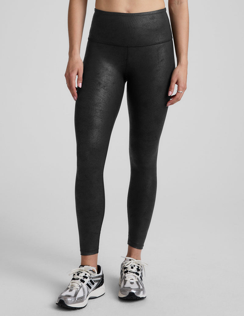 Leatherette High Waisted Midi Legging