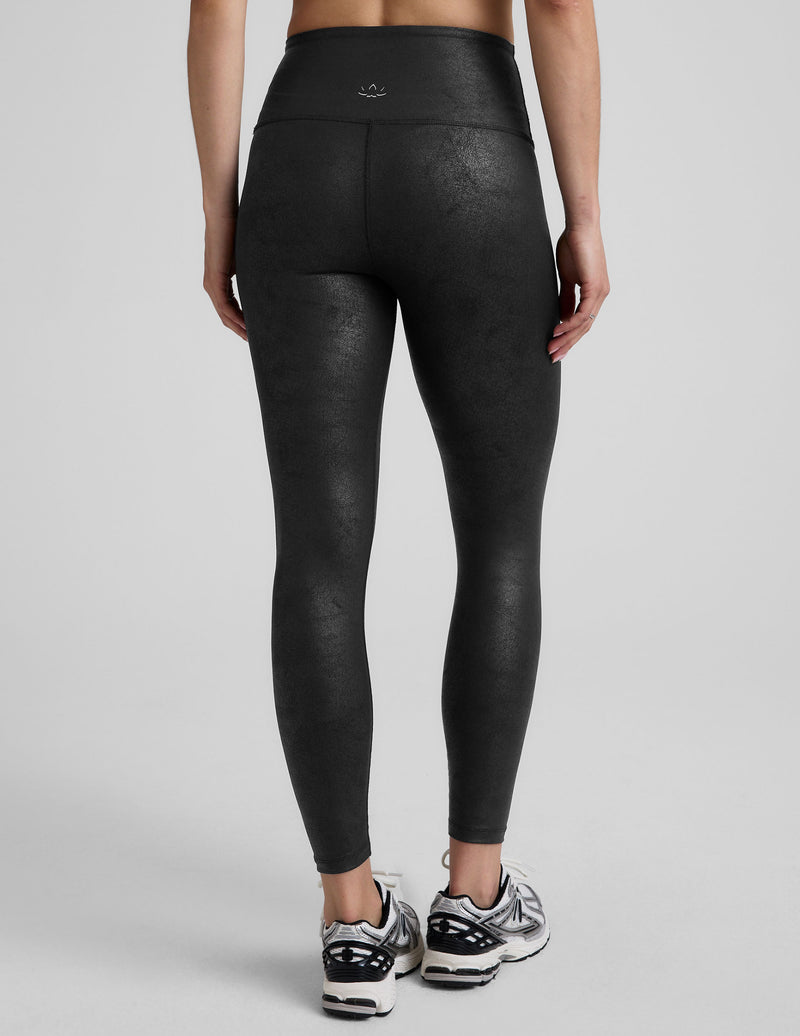 Leatherette High Waisted Midi Legging