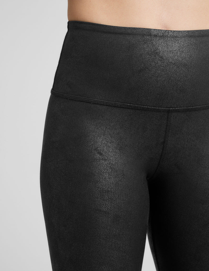 Leatherette High Waisted Midi Legging