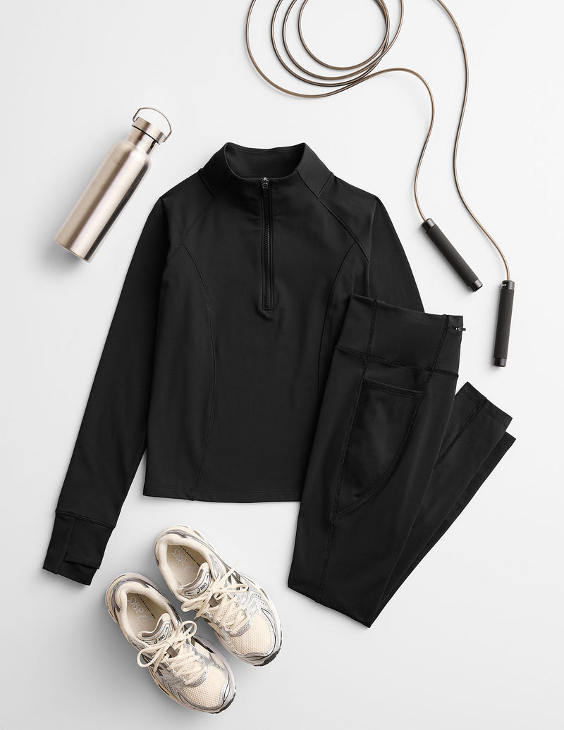 Pacer Fleece-Backed Zip Pocket Full Length Legging