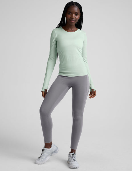 Pacer Fleece-Backed Zip Pocket Full Length Legging | Beyond Yoga