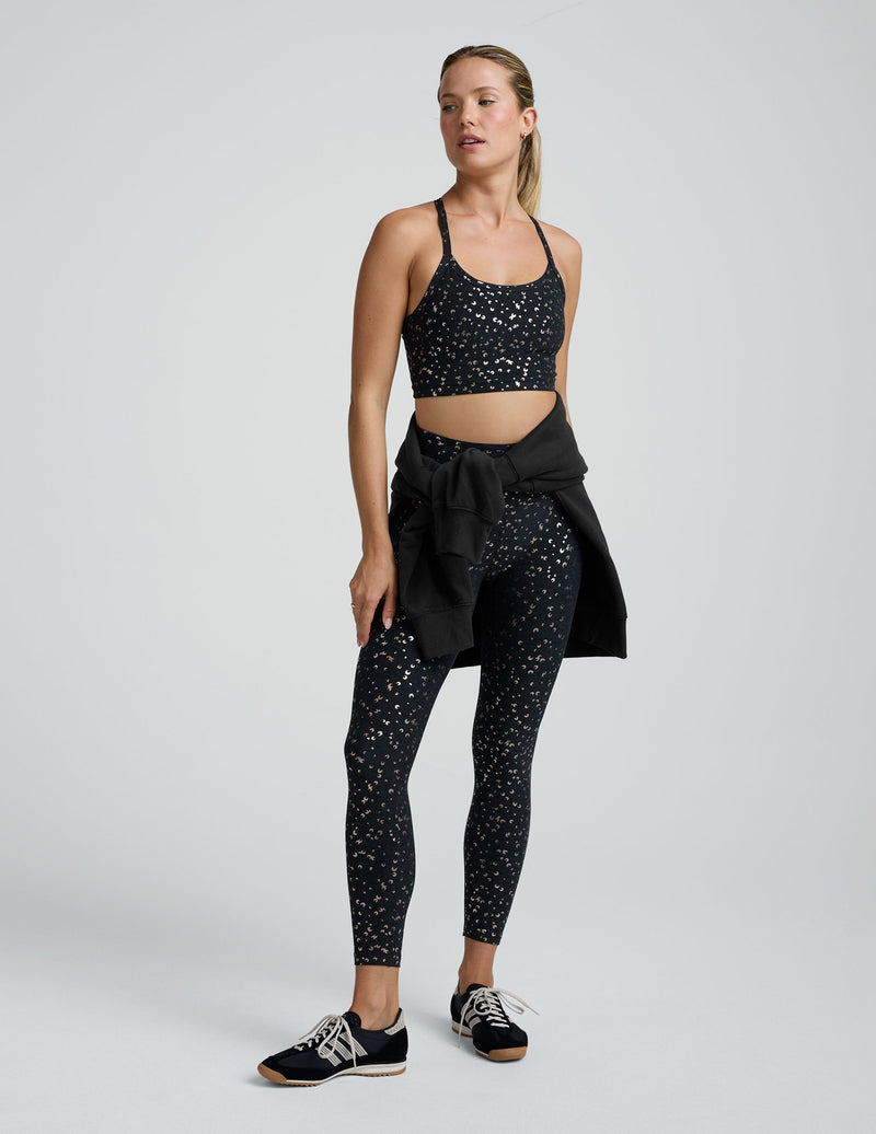 Black Gold Mini Moons SoftShine Slim Racerback High Cropped Tank