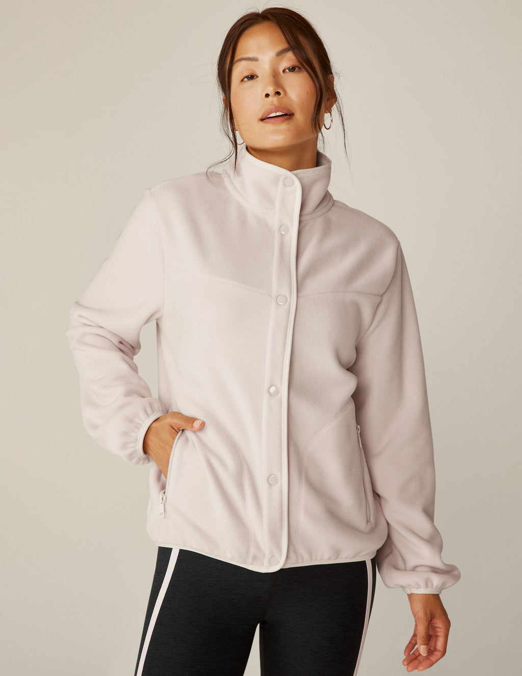 Beyond Yoga Spacedye On The Go Mock Neck Jacket Cloud White SD2154 - Free  Shipping at Largo Drive