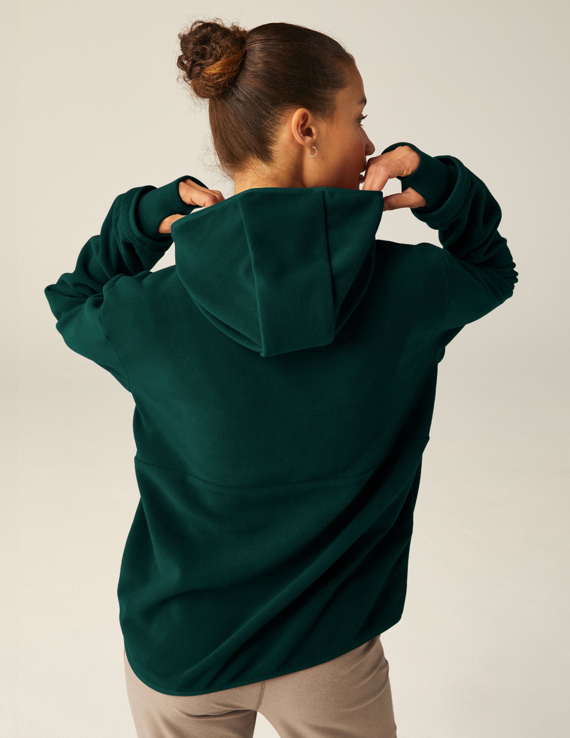 green quarter zip fleece jacket. 