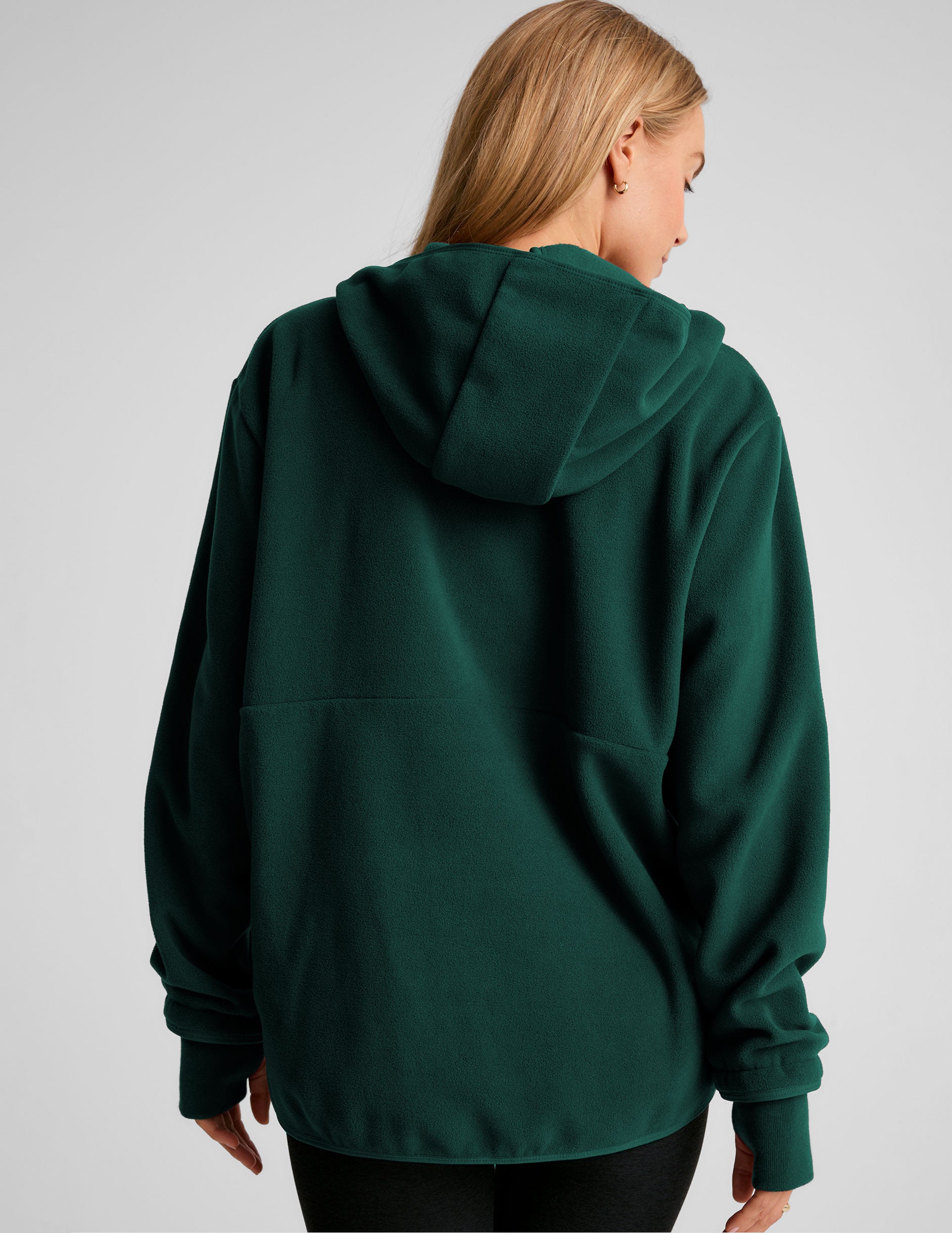 green quarter zip fleece jacket. 