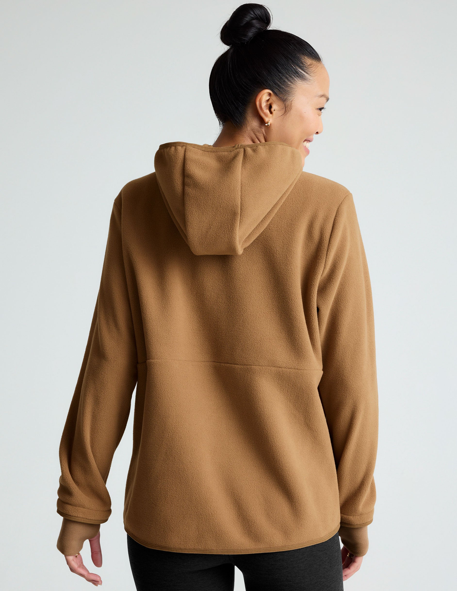 tan half zip jacket