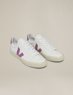 white and purple Veja sneakers.