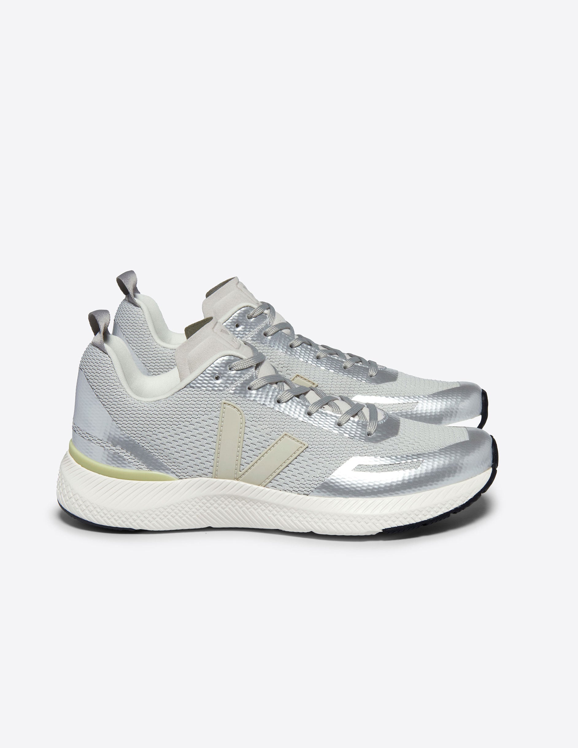 gray and sliver veja sneaker