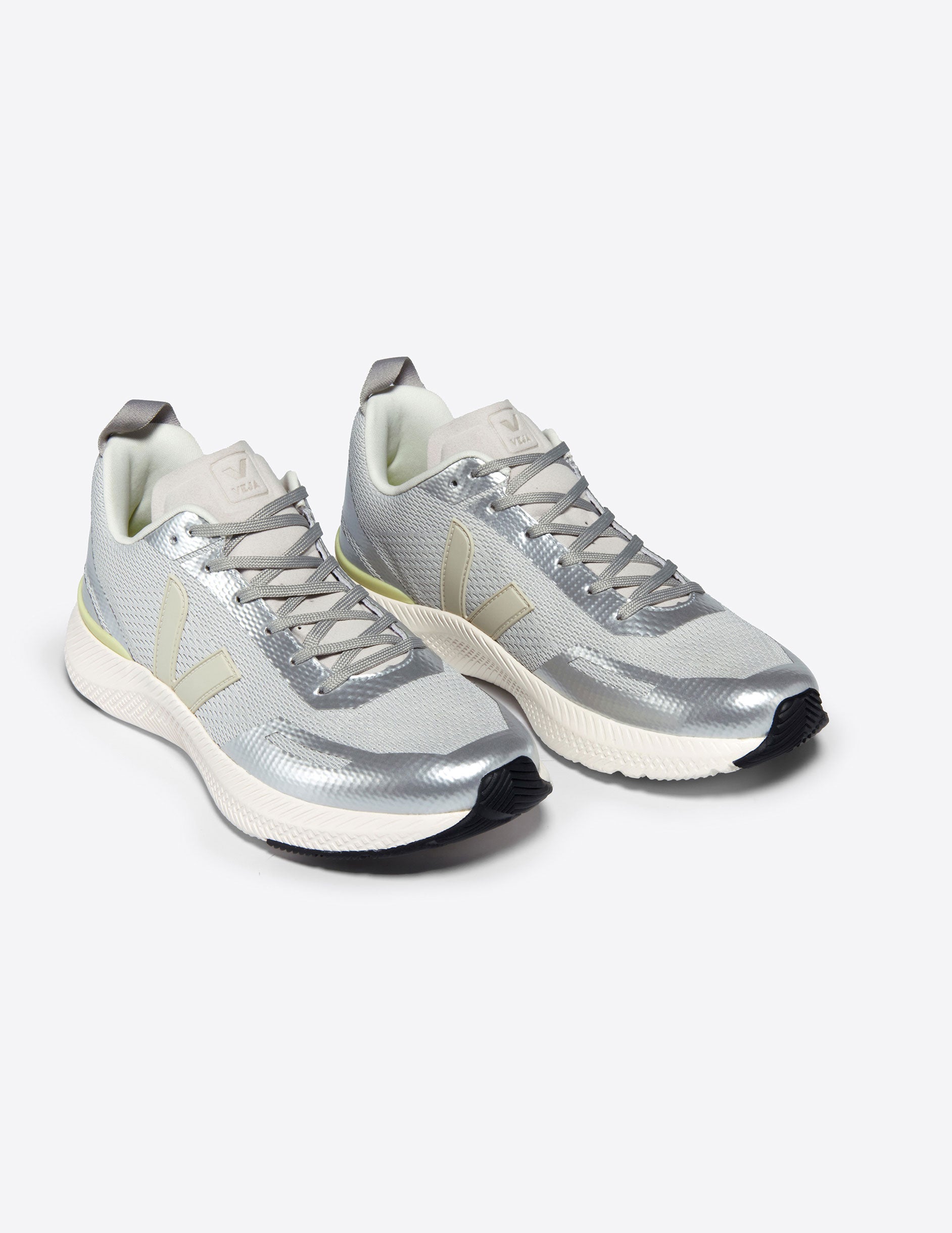 gray and sliver veja sneaker