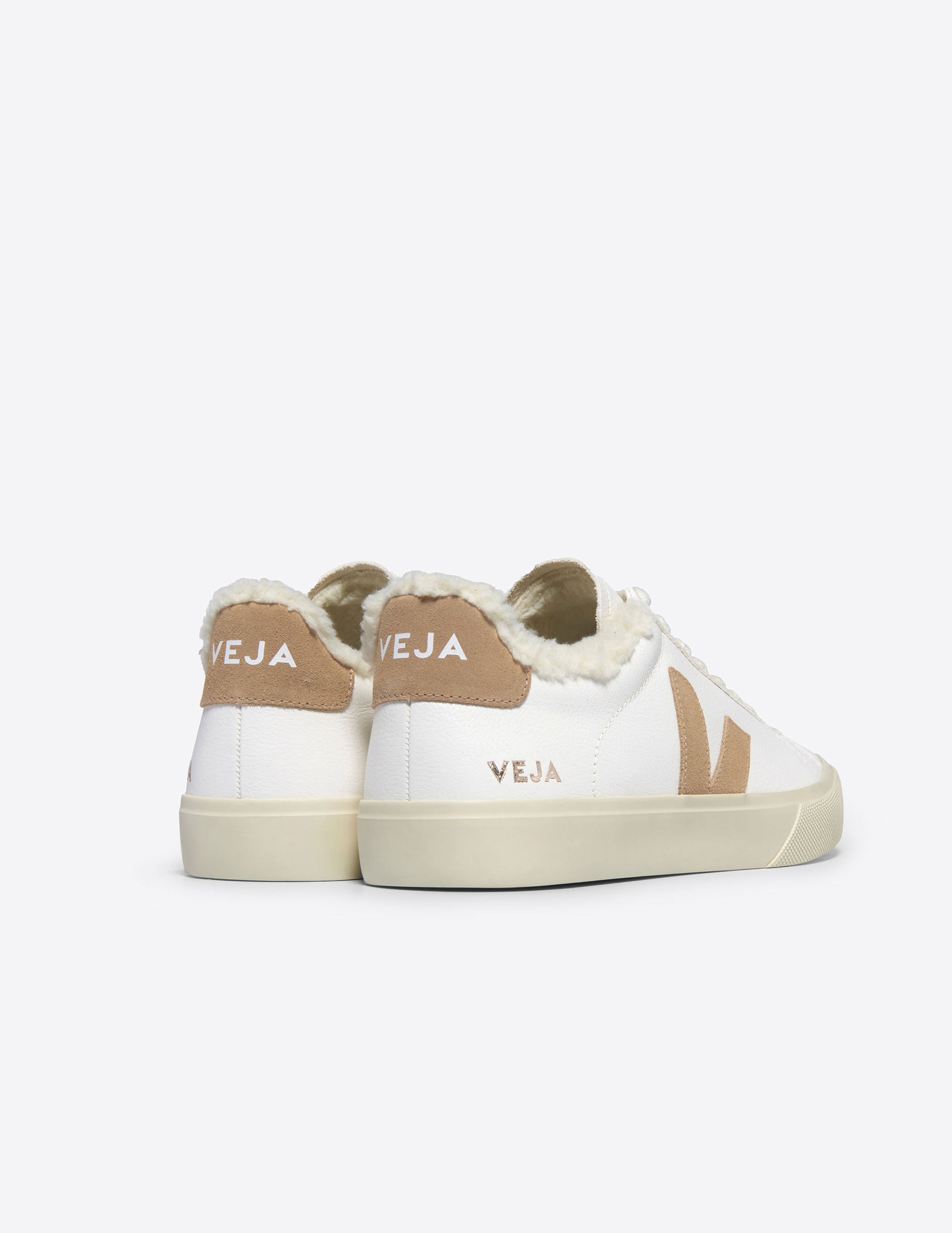 white and brown veja sneaker