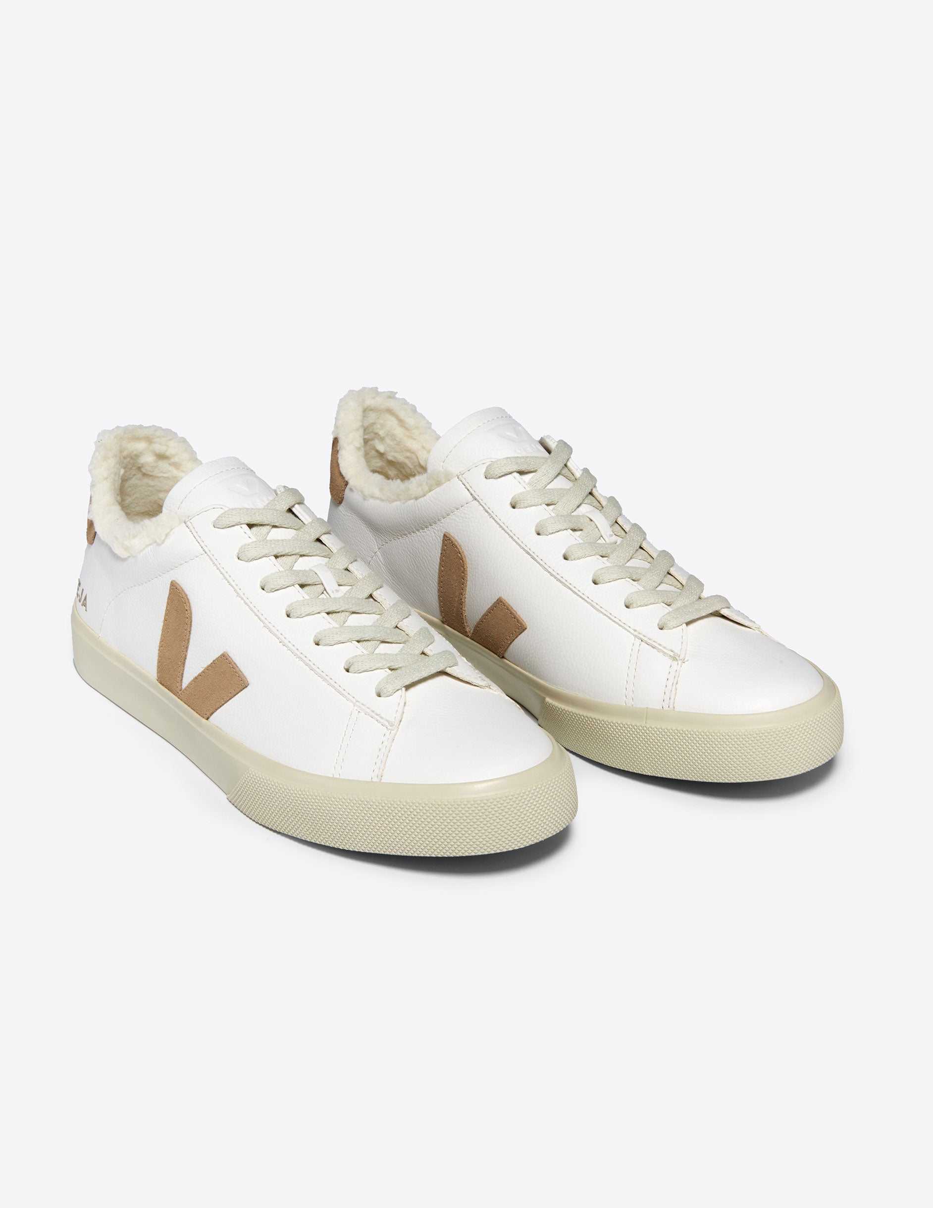 white and brown veja sneaker