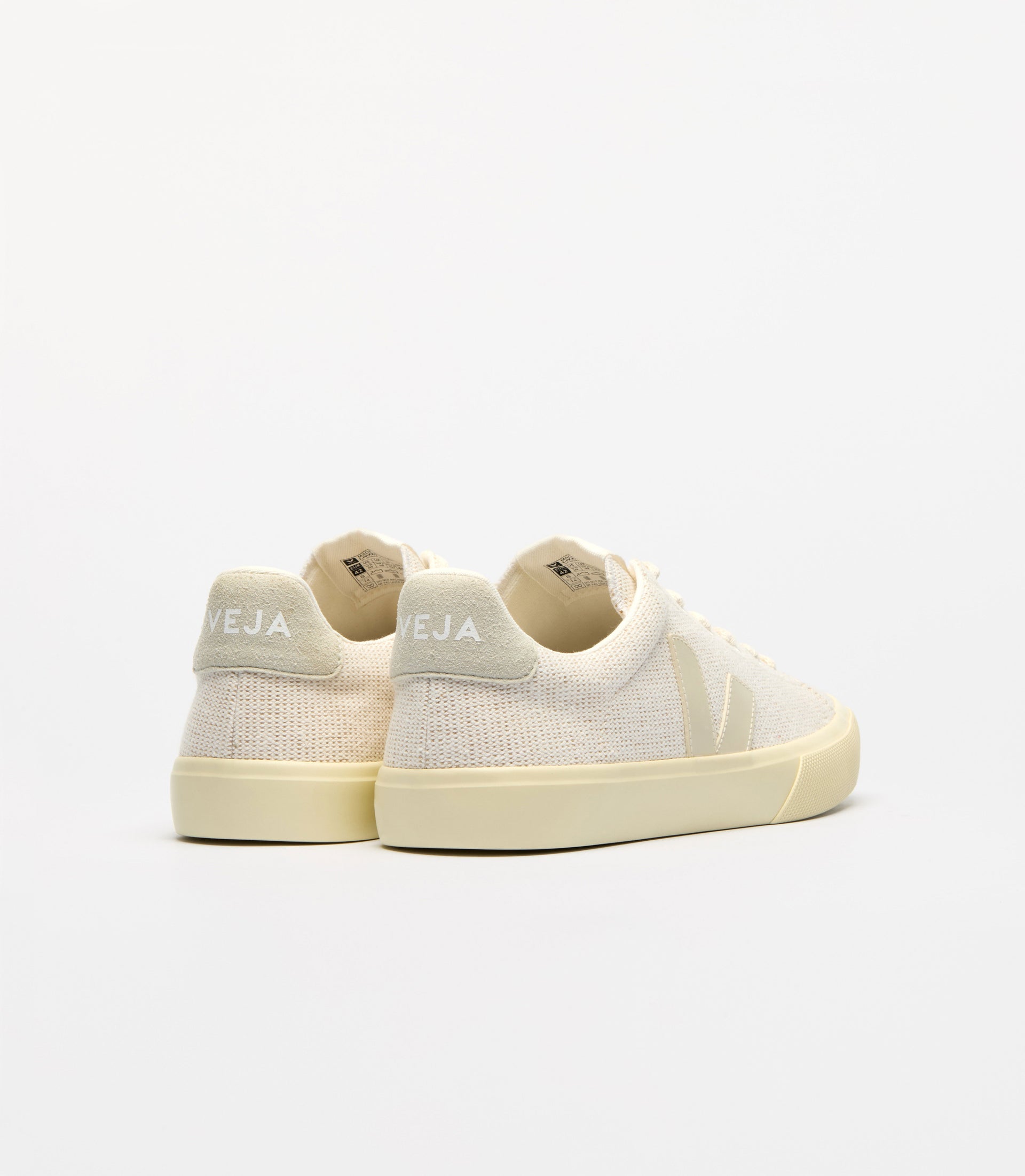 cream colored VEJA sneakers. 