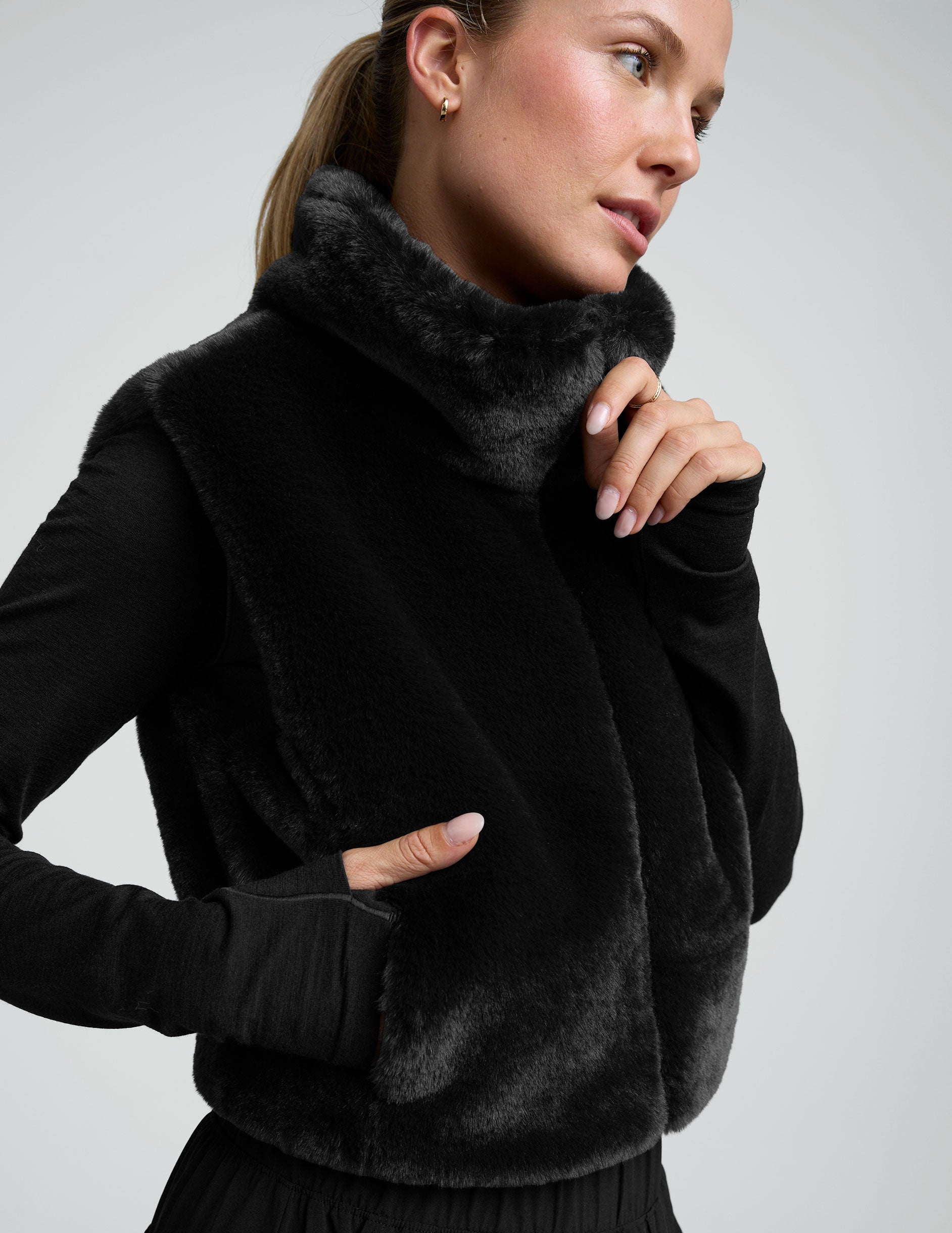 On The List Faux Fur Vest | Beyond Yoga