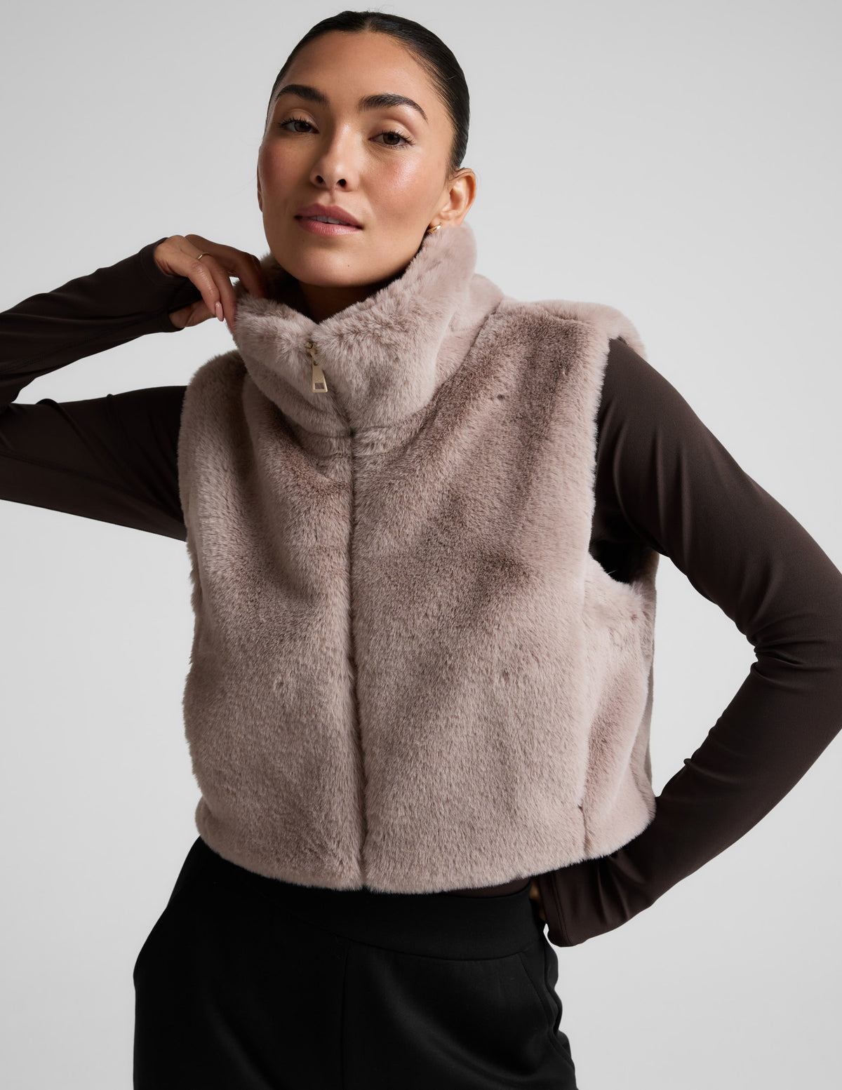 On The List Faux Fur Vest | Beyond Yoga