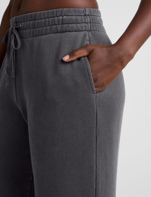 black relaxed fit cropped wide leg pants. 