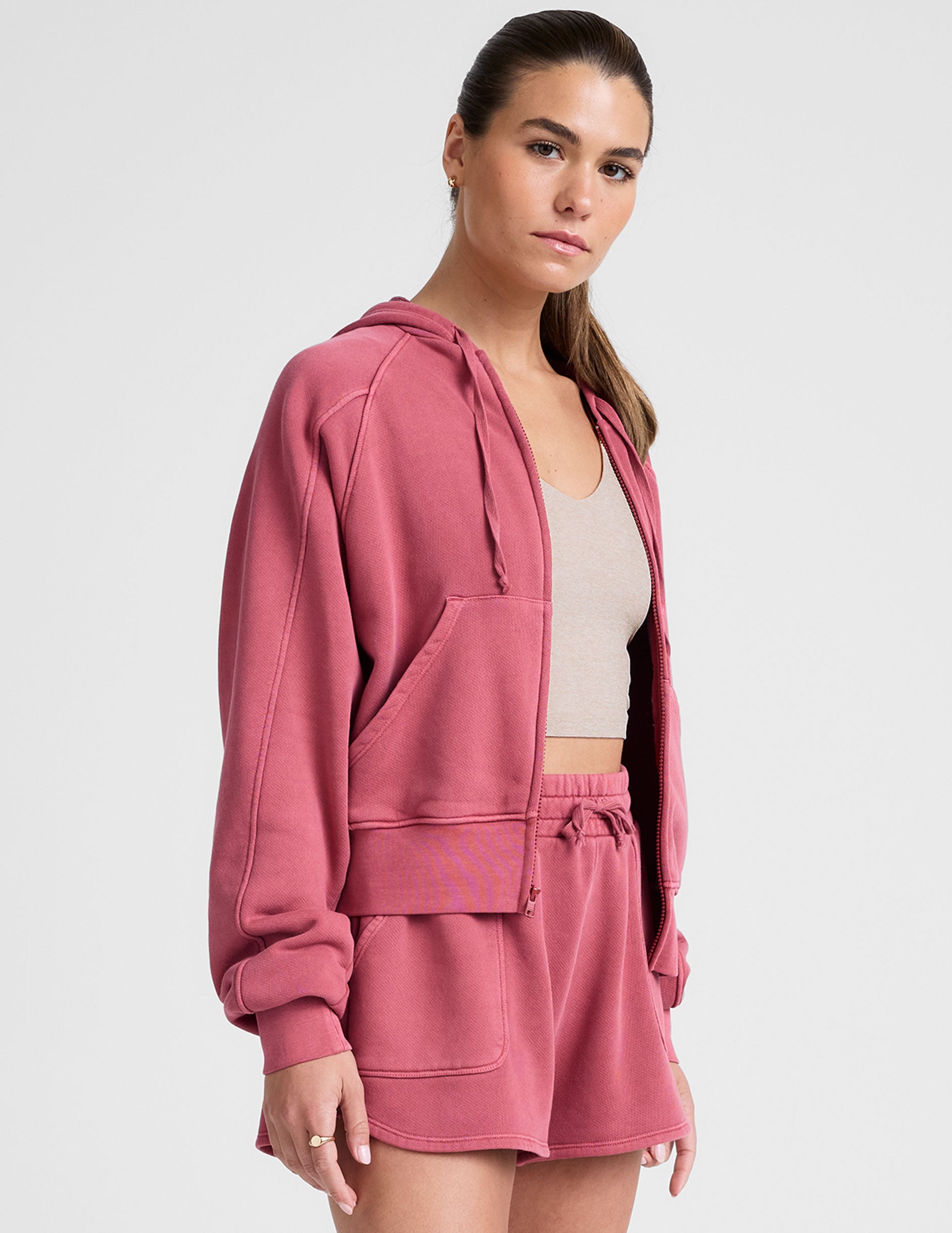 Flight Mode Zip Hoodie ピンク fleece-oversized-zip-hoodie-