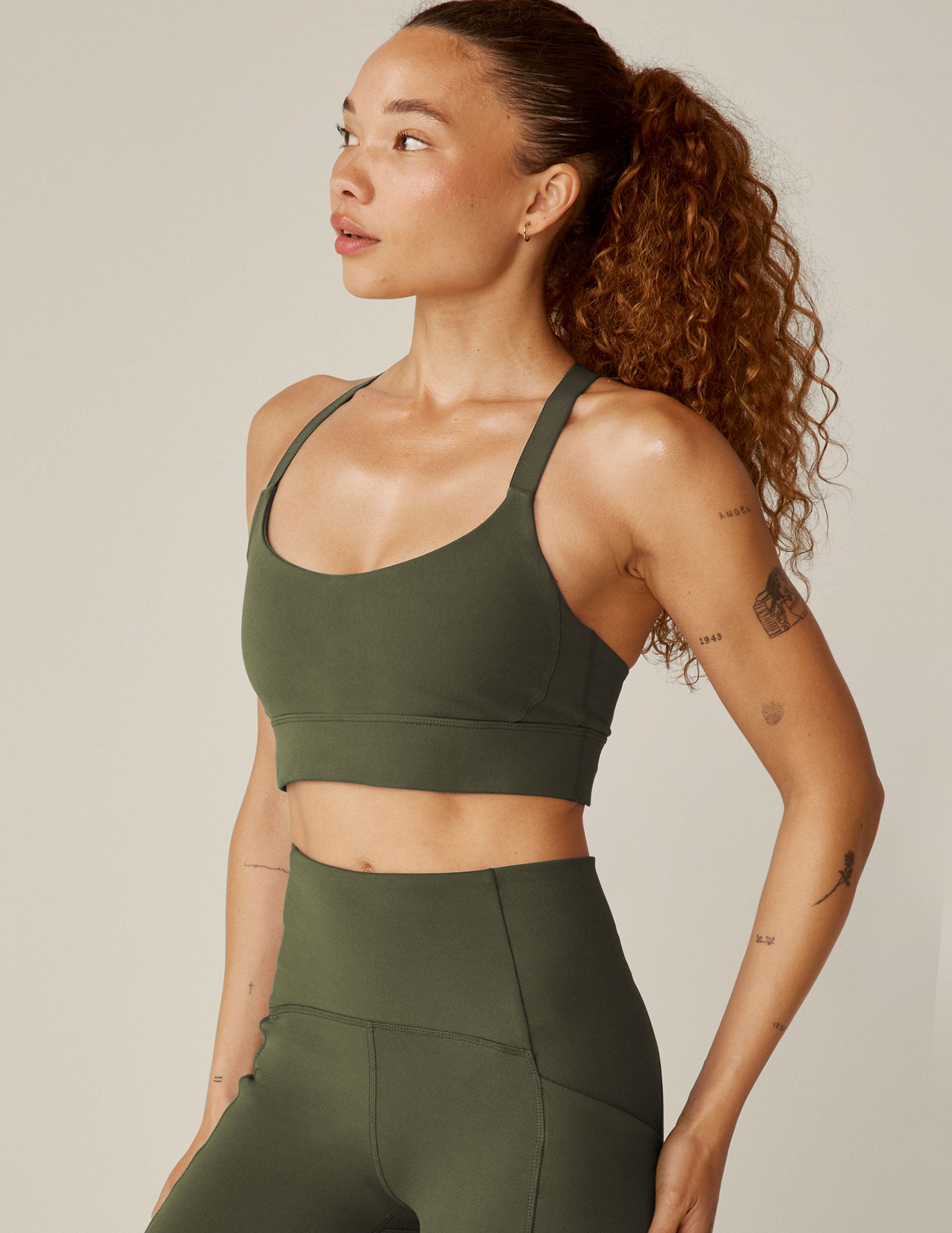 Beyond Yoga Powerbeyond Strive Long Line Bra Modern Olive S