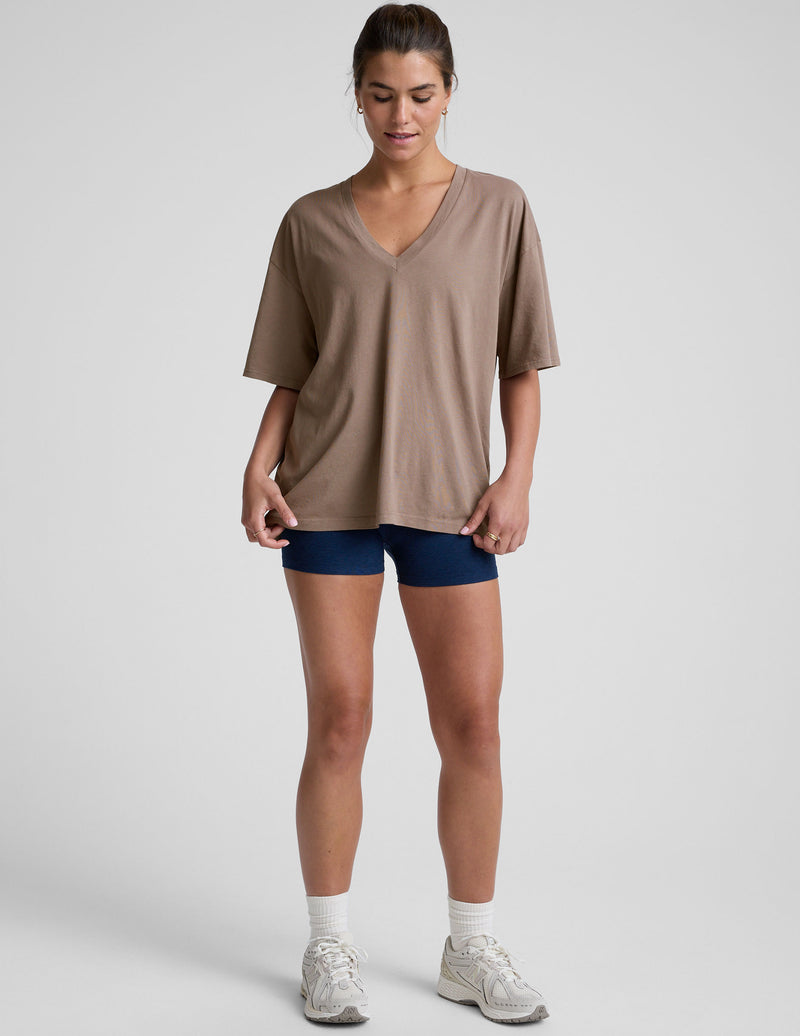 Oversized V-neck Cotton Tee