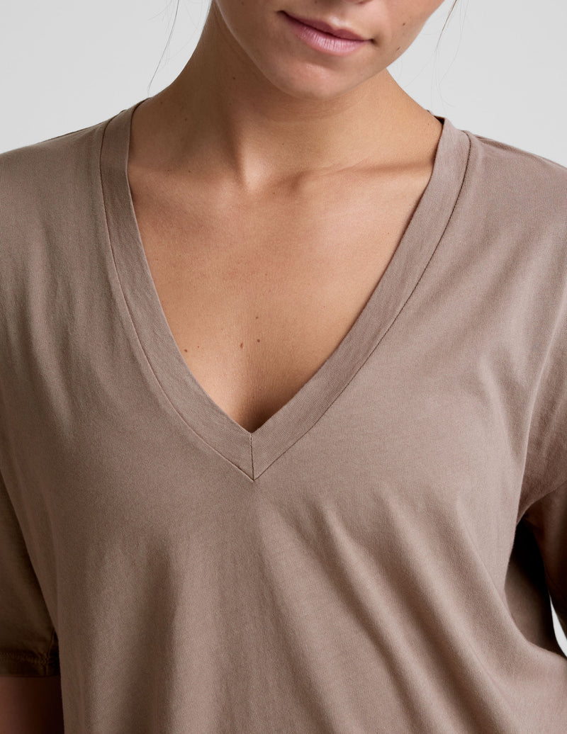 Oversized V-neck Cotton Tee