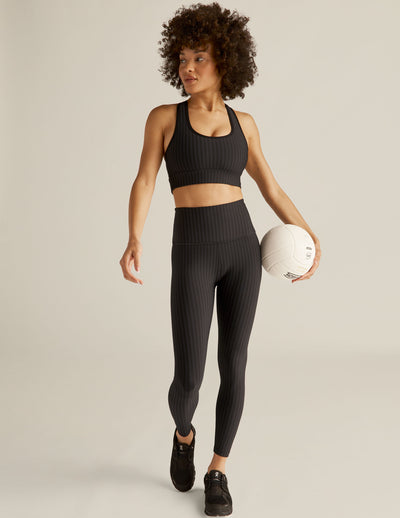 Striped Jacquard Caught In The Midi High Waisted Legging Image 4