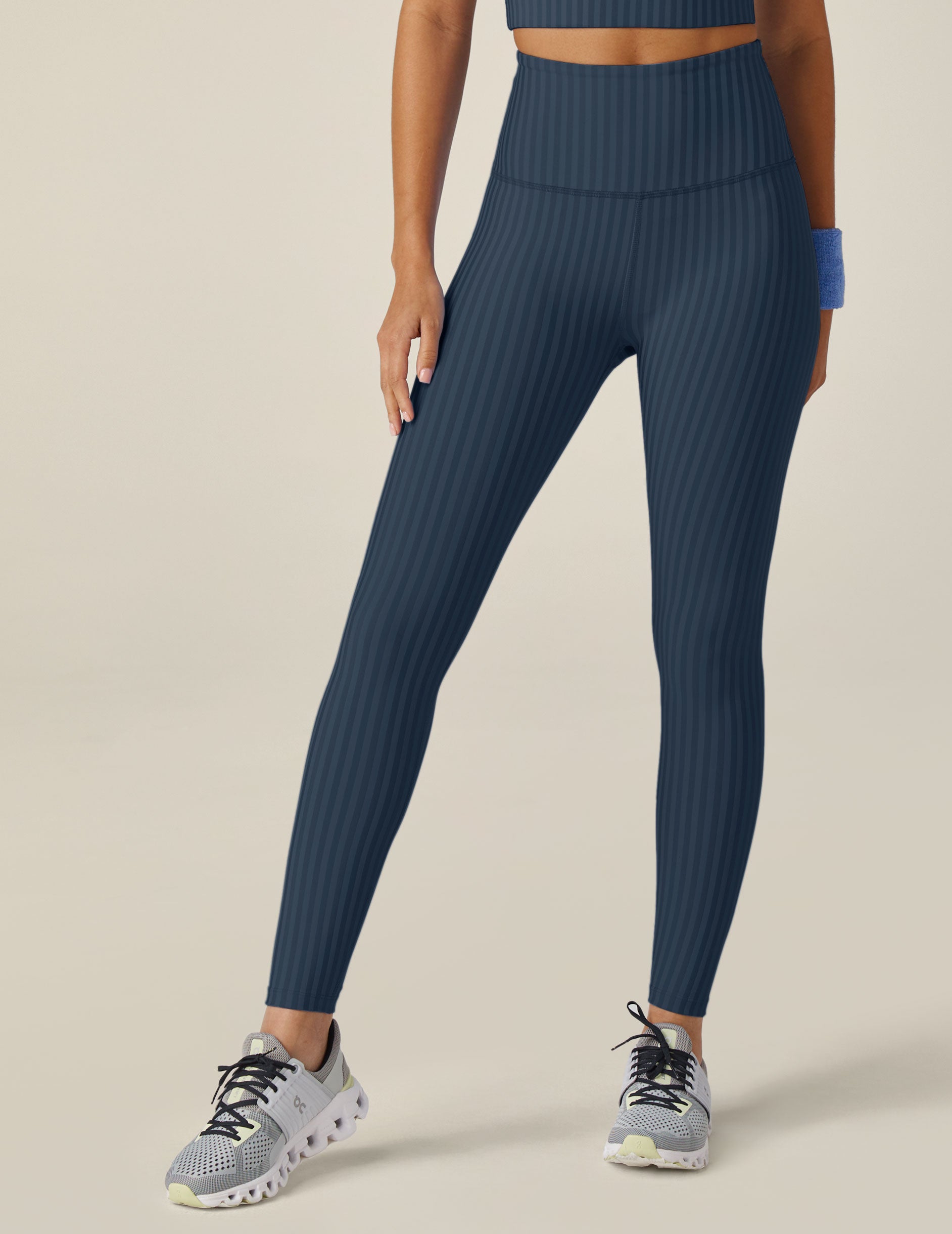 Striped Jacquard Caught In The Midi High Waisted Legging