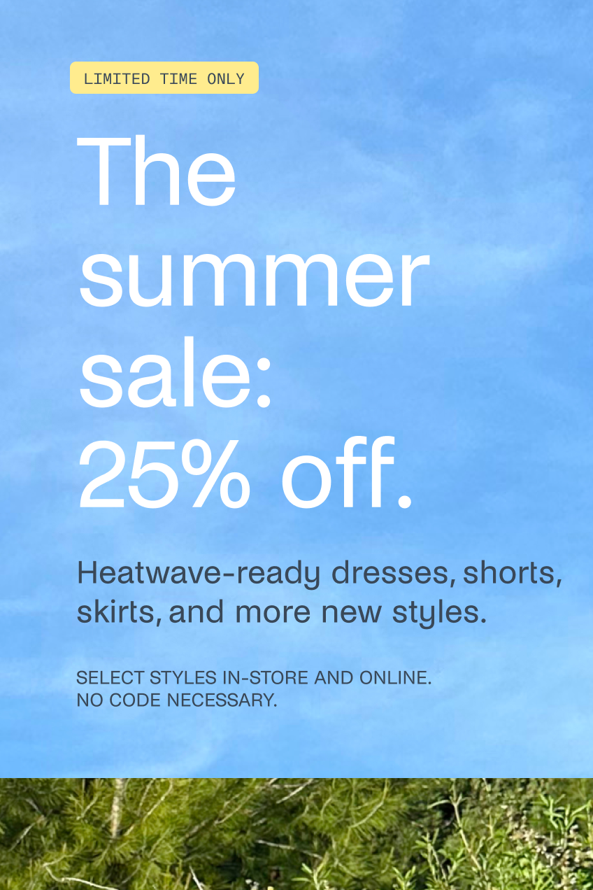 Summer sale advertisement with text on a blue background