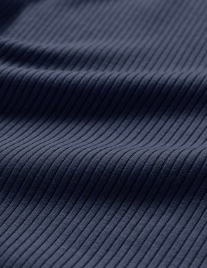 blue ribbed fabric. 