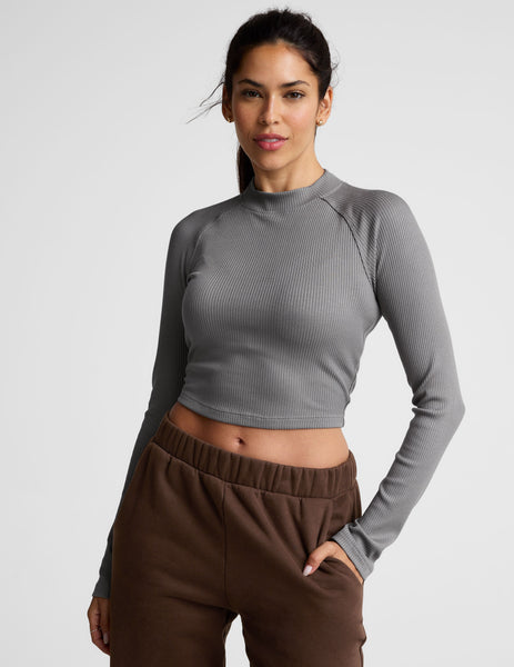 Contours Mock Neck Cropped Top | Beyond Yoga