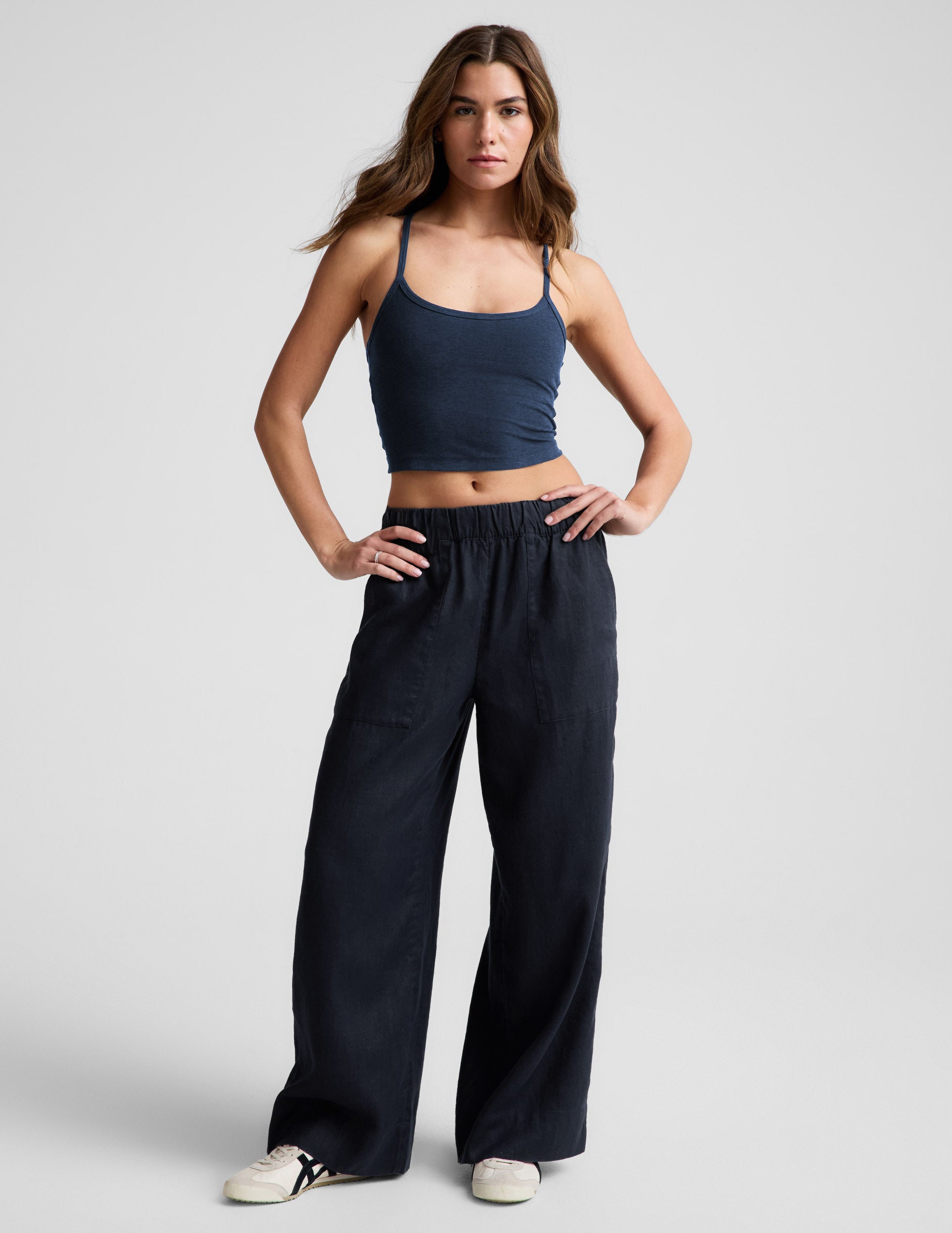 SoftWash Linen Wide Leg Pants - Nocturnal Navy | Beyond Yoga
