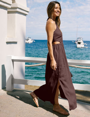 SoftWash Linen Halter Dress | Beyond Yoga SoftWash Linen Halter Dress | Beyond Yoga