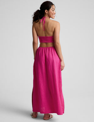 Beyond Yoga SoftWash Linen Halter Dress | Pink Glow / XXL Beyond Yoga SoftWash Linen Halter Dress | Pink Glow / XXL