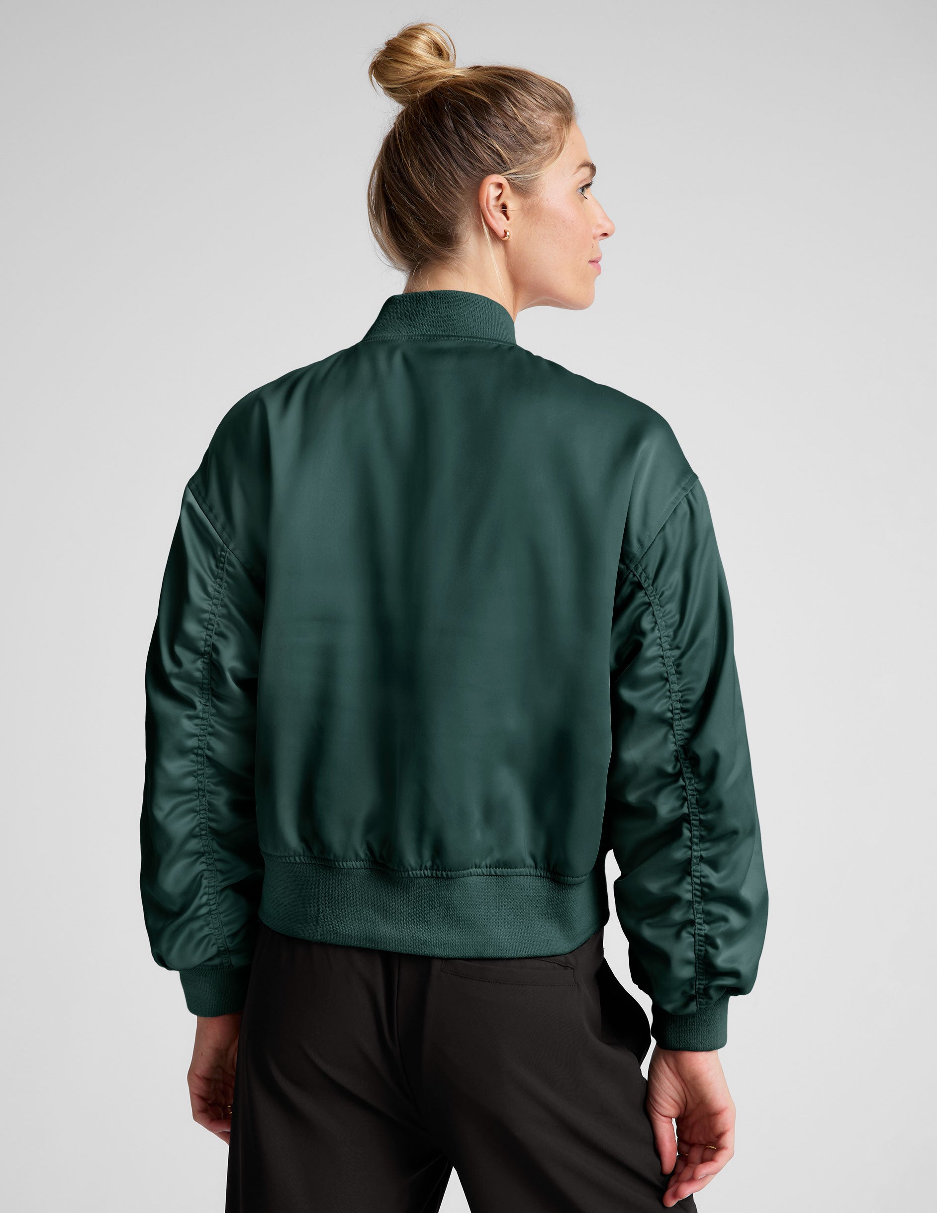 green jacket with pockets. 