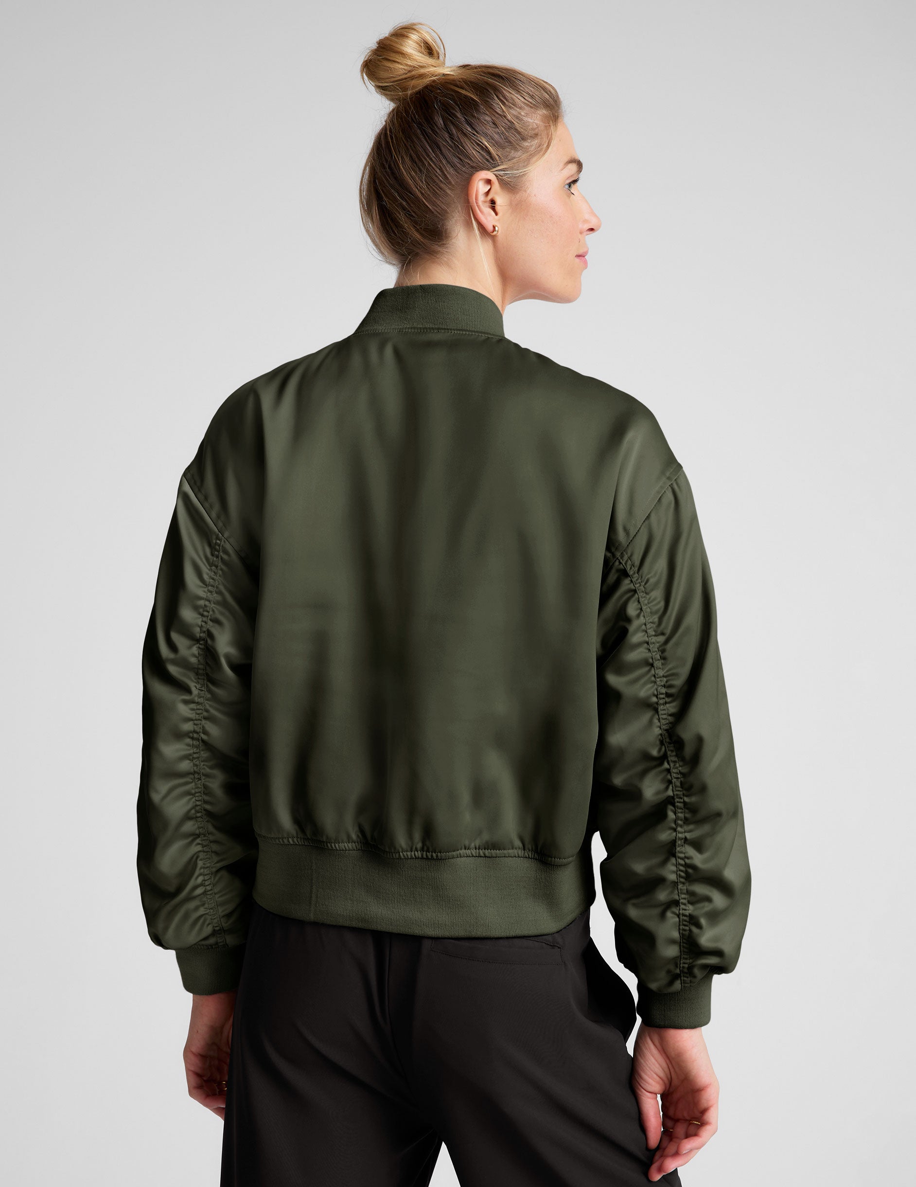 green jacket with pocket. 