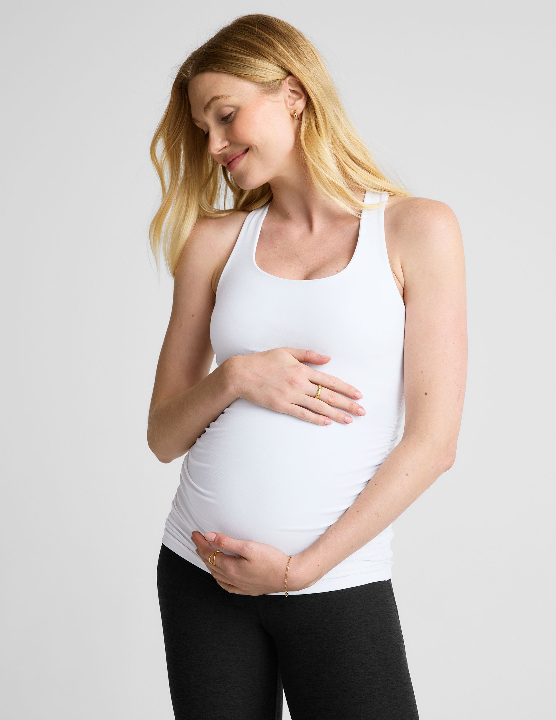 white maternity tank top