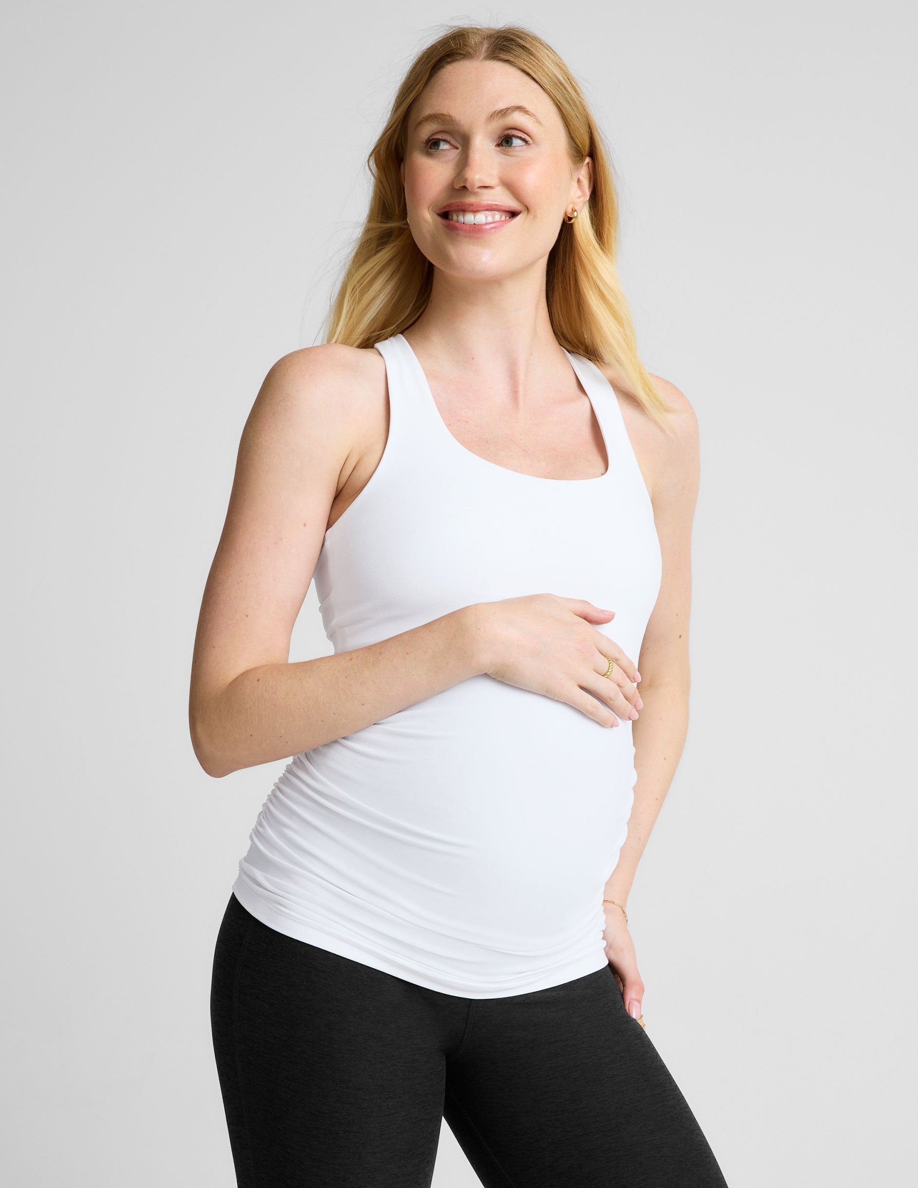 white maternity tank top